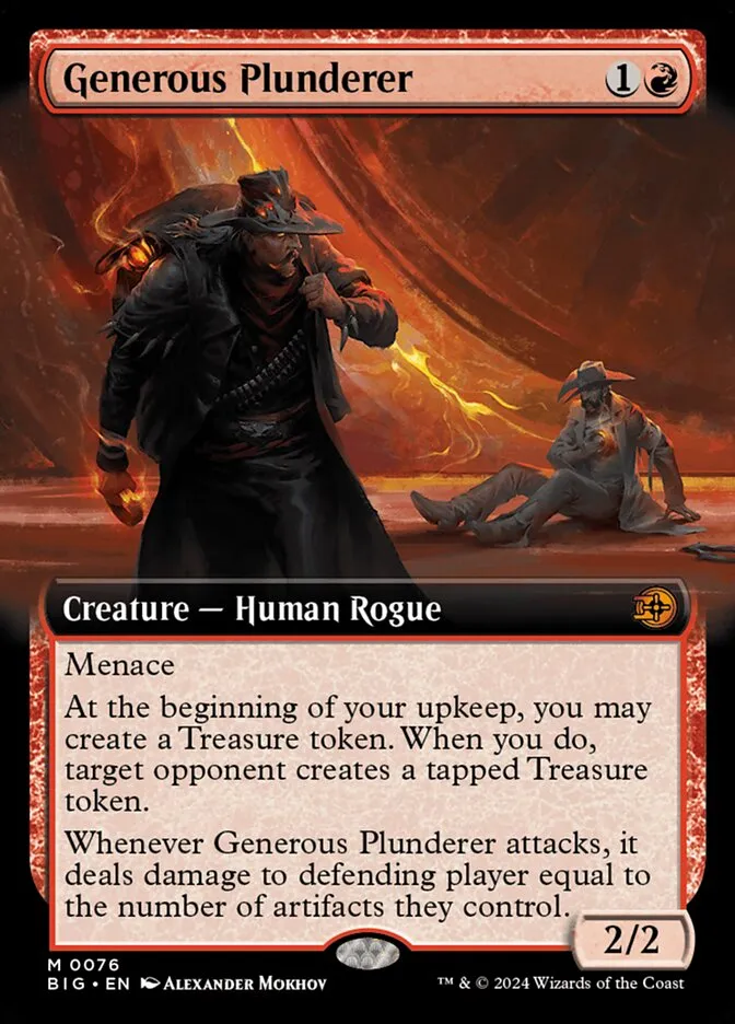 2024 The Big Score Generous Plunderer #76 mythic card image