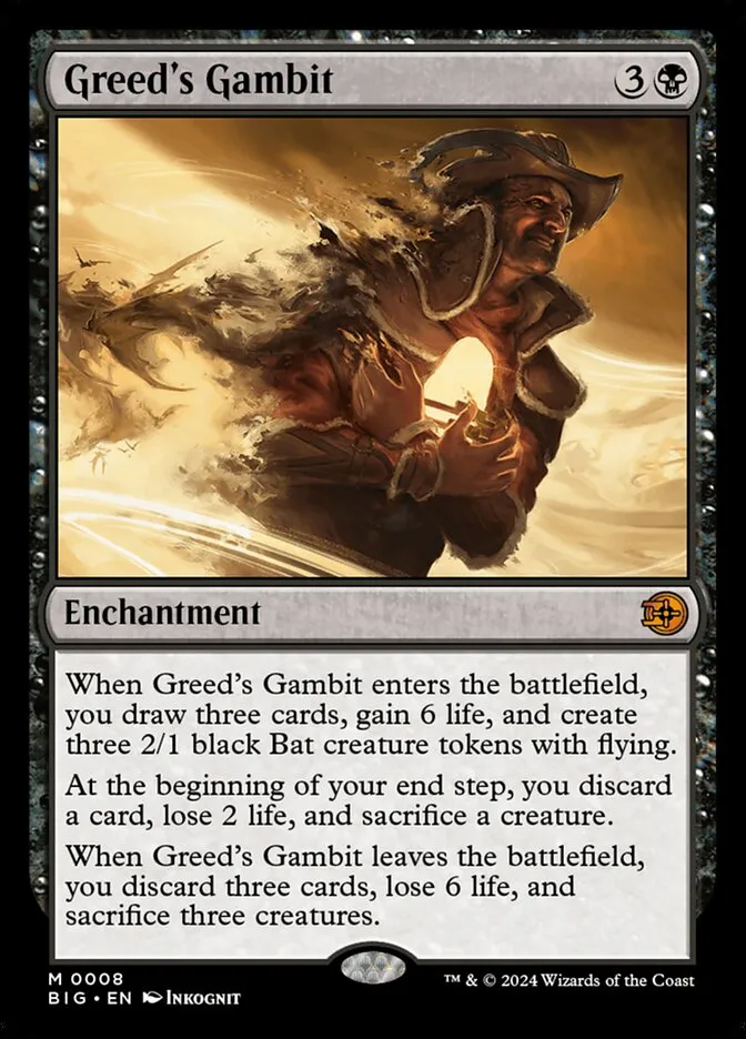 2024 The Big Score Greed's Gambit mythic #8 mythic card image