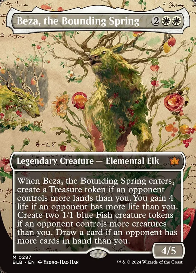 2024 Bloomburrow Beza, the Bounding Spring mythic #287 mythic card image