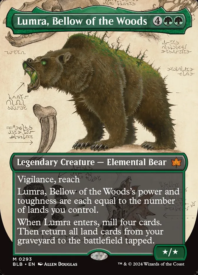 2024 Bloomburrow Lumra, Bellow of the Woods mythic #293 mythic card image