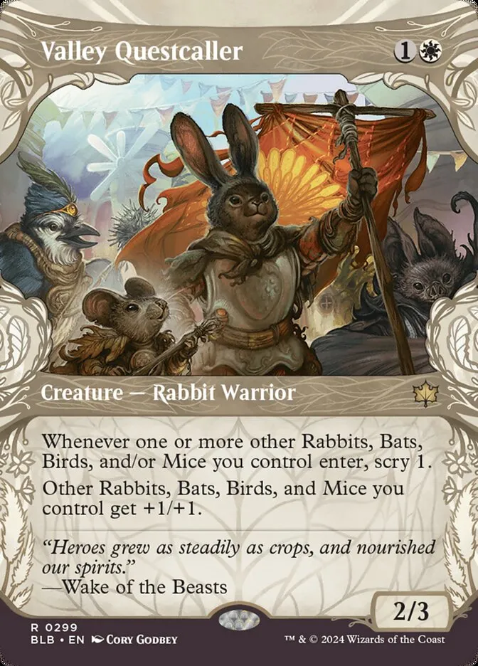 2024 Bloomburrow Valley Questcaller rare #299 rare card image
