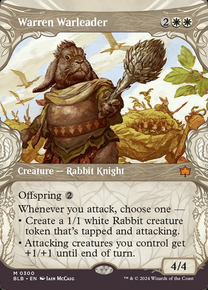 2024 Bloomburrow Warren Warleader mythic #300 mythic card image