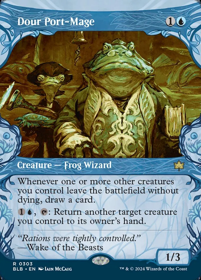 2024 Bloomburrow Dour Port-Mage #303 rare card image