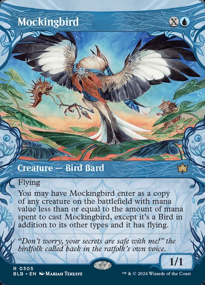 2024 Bloomburrow Mockingbird rare #305 rare card image