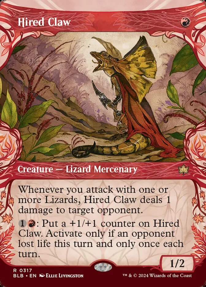 2024 Bloomburrow Hired Claw rare #317 rare card image