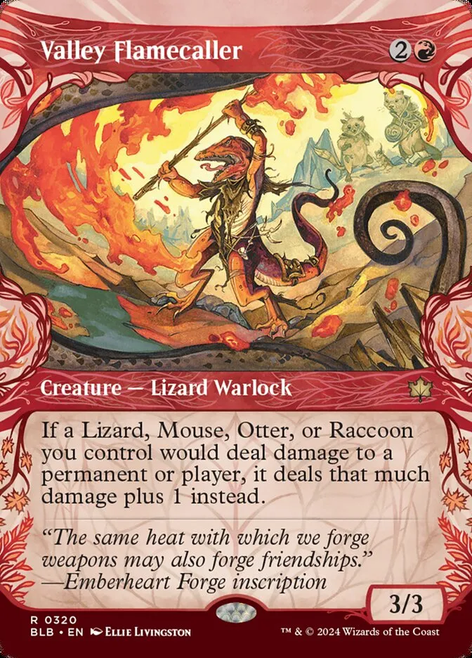 2024 Bloomburrow Valley Flamecaller #320 rare card image