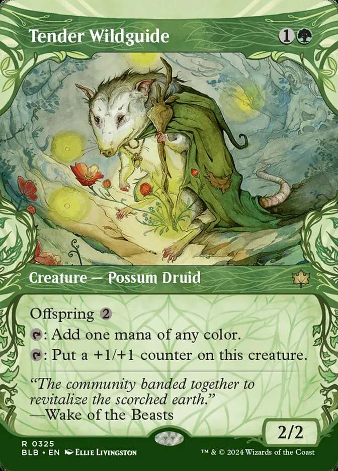 2024 Bloomburrow Tender Wildguide rare #325 rare card image