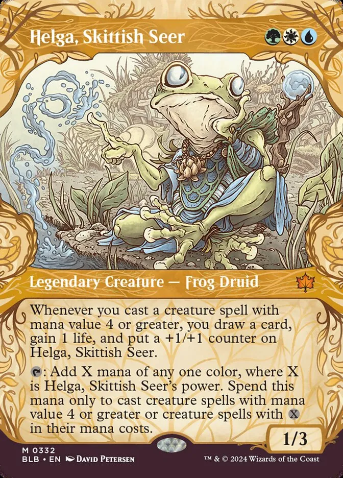 2024 Bloomburrow Helga, Skittish Seer mythic #332 mythic card image