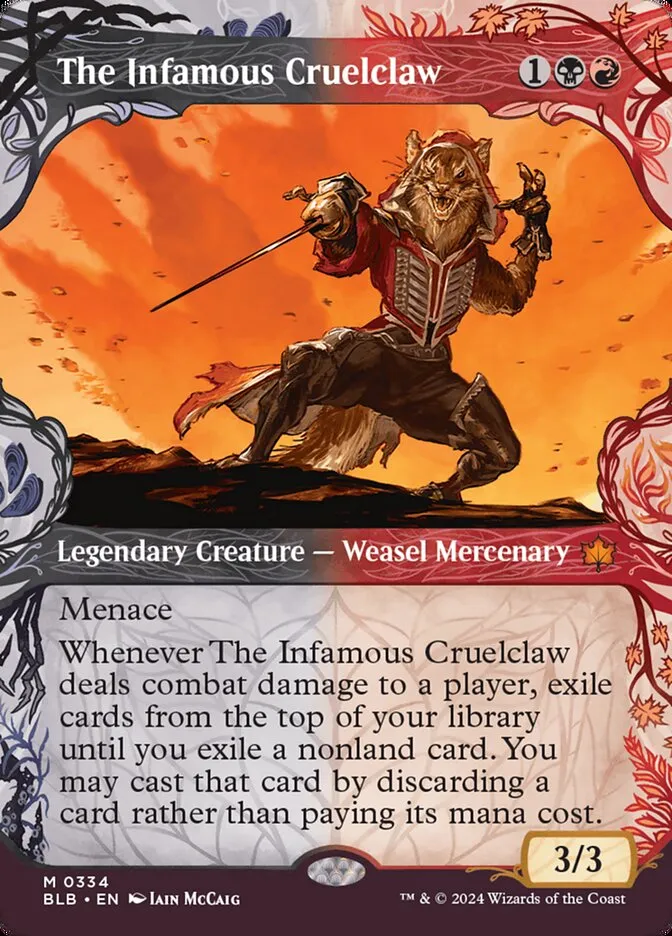 2024 Bloomburrow The Infamous Cruelclaw mythic #334 mythic card image