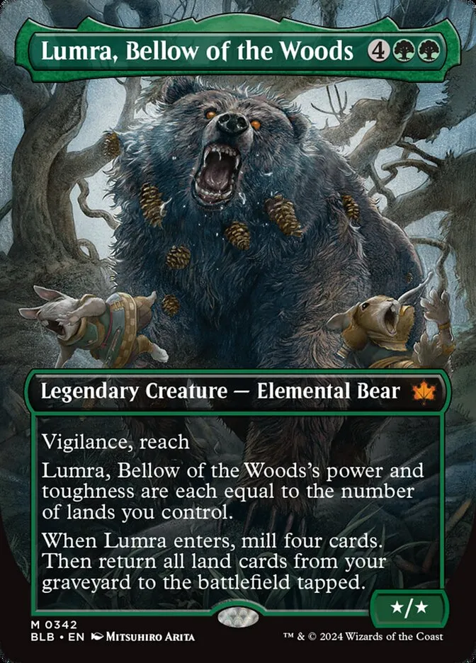 2024 Bloomburrow Lumra, Bellow of the Woods mythic #342 mythic card image