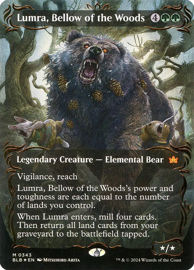 2024 Bloomburrow Lumra, Bellow of the Woods mythic #343 mythic card image