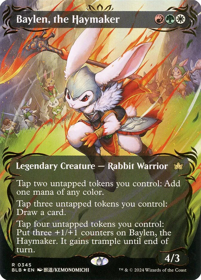 2024 Bloomburrow Baylen, the Haymaker rare #345 rare card image