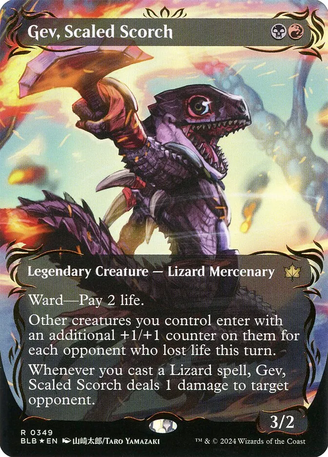 2024 Bloomburrow Gev, Scaled Scorch #349 rare card image