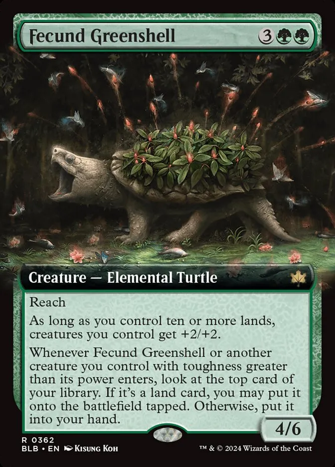 2024 Bloomburrow Fecund Greenshell #362 rare card image