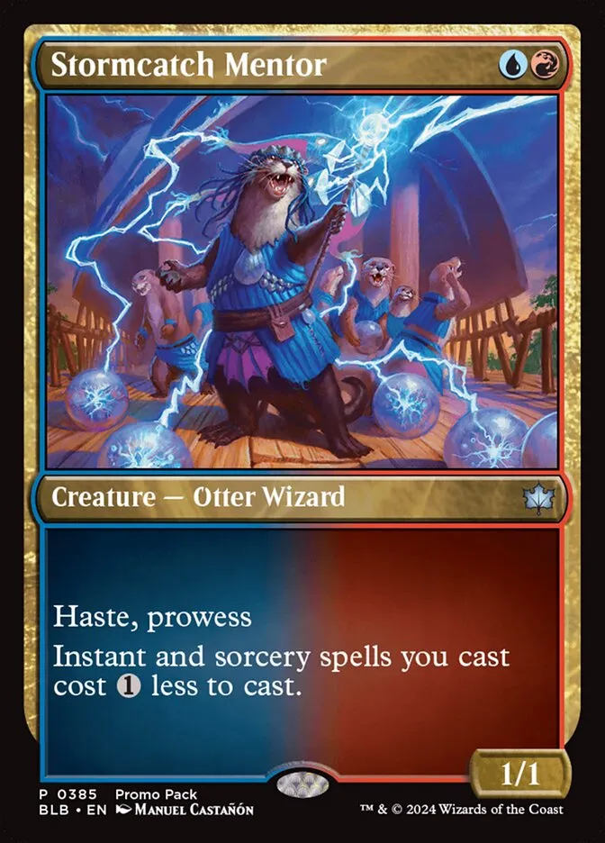 2024 Bloomburrow Stormcatch Mentor [Promo Foil] uncommon #385 uncommon card image