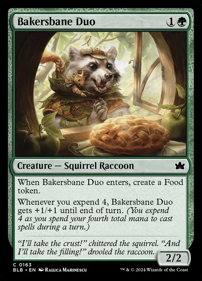 2024 Bloomburrow Bakersbane Duo #163 common card image
