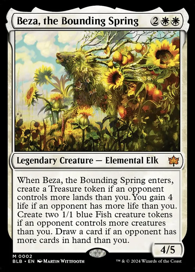 2024 Bloomburrow Beza, the Bounding Spring [Foil] mythic #2 mythic card image