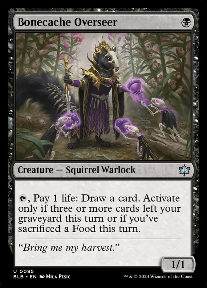 2024 Bloomburrow Bonecache Overseer uncommon #85 uncommon card image