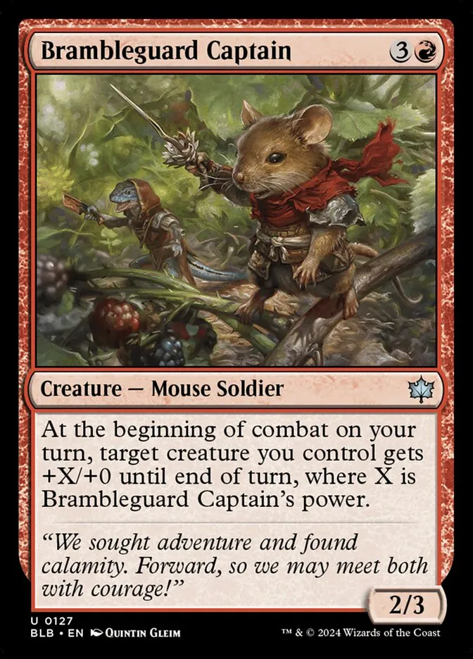 2024 Bloomburrow Brambleguard Captain #127 uncommon card image