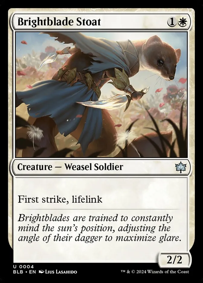 2024 Bloomburrow Brightblade Stoat uncommon #4 uncommon card image