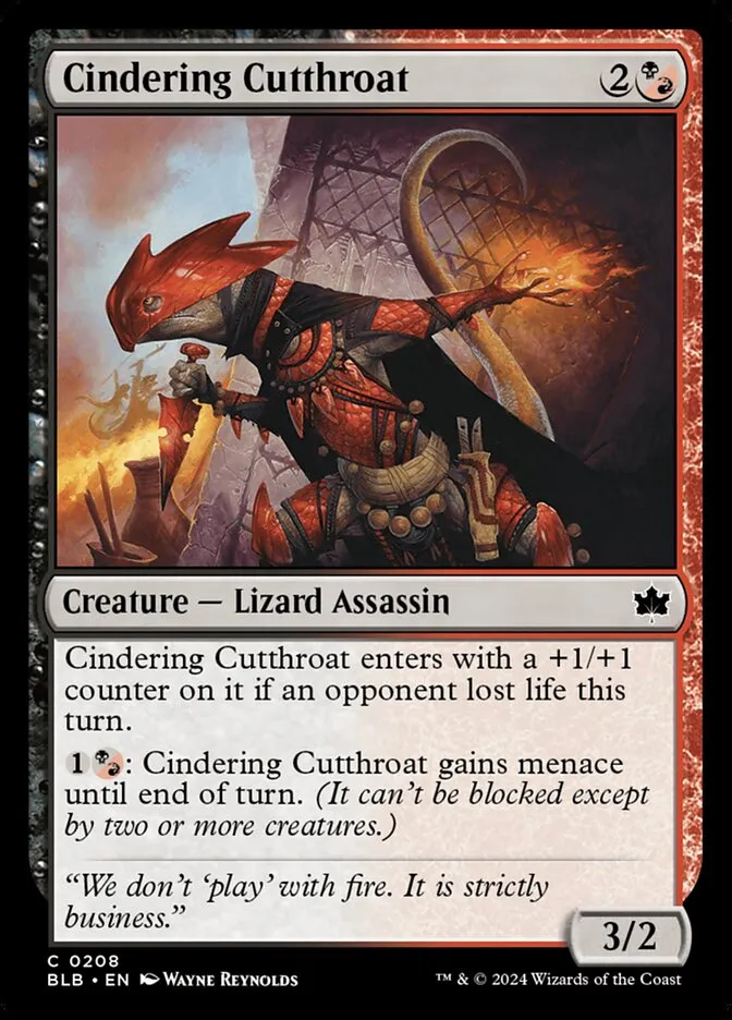 2024 Bloomburrow Cindering Cutthroat #208 common card image