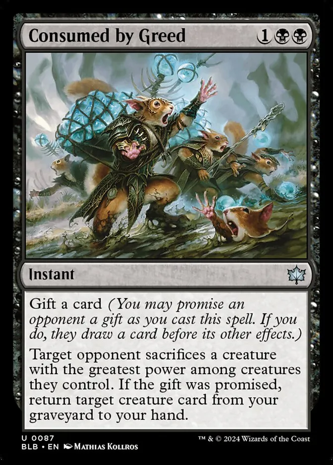 2024 Bloomburrow Consumed by Greed #87 uncommon card image