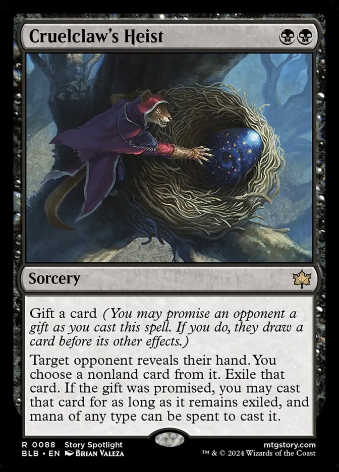 2024 Bloomburrow Cruelclaw's Heist #88 rare card image