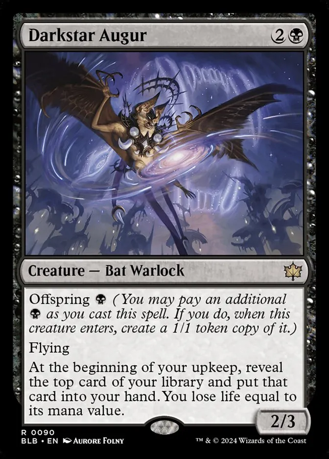 2024 Bloomburrow Darkstar Augur #90 rare card image