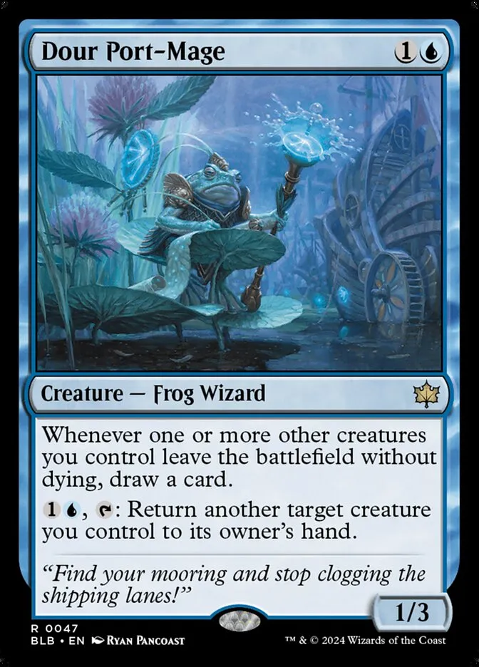 2024 Bloomburrow Dour Port-Mage [Foil] rare #47 rare card image