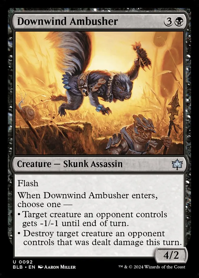 2024 Bloomburrow Downwind Ambusher uncommon #92 uncommon card image