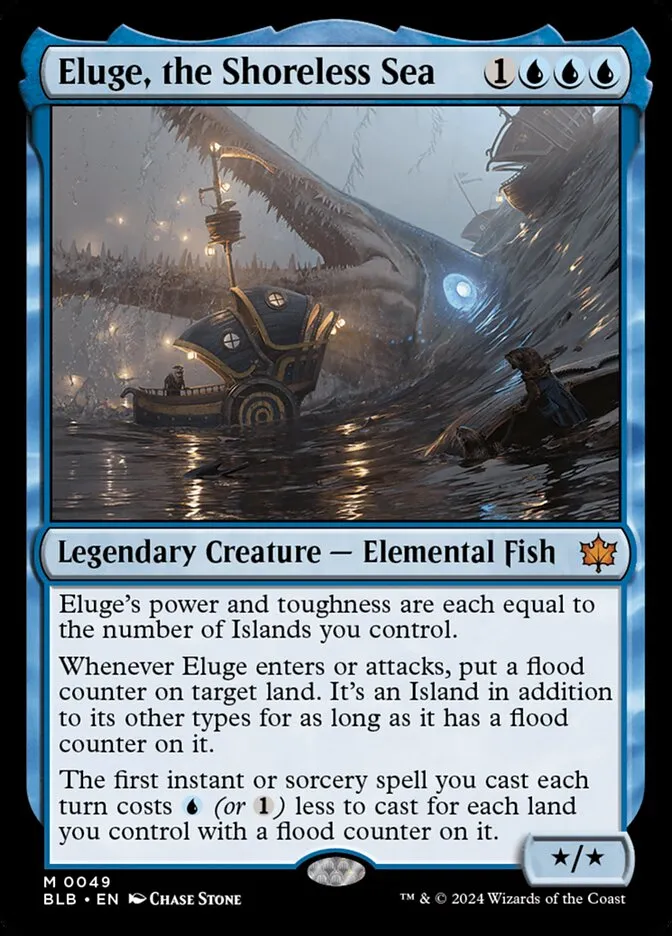 2024 Bloomburrow Eluge, the Shoreless Sea [Foil] mythic #49 mythic card image