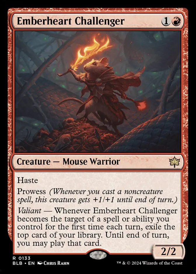 2024 Bloomburrow Emberheart Challenger [Prerelease] rare #133 rare card image