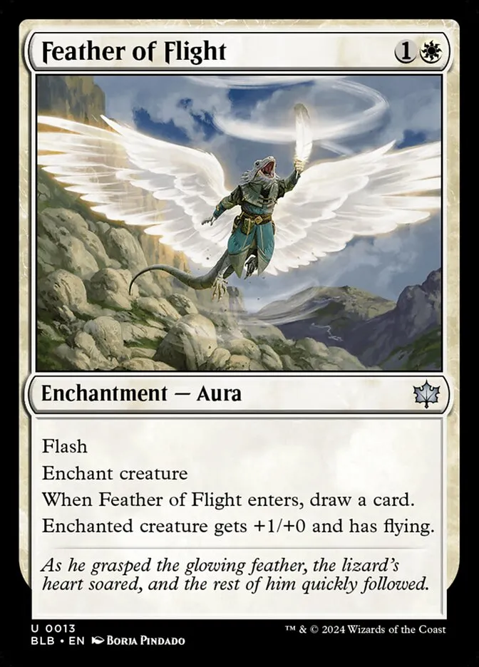 2024 Bloomburrow Feather of Flight [Foil] uncommon #13 uncommon card image