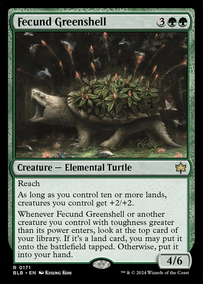 2024 Bloomburrow Fecund Greenshell #171 rare card image