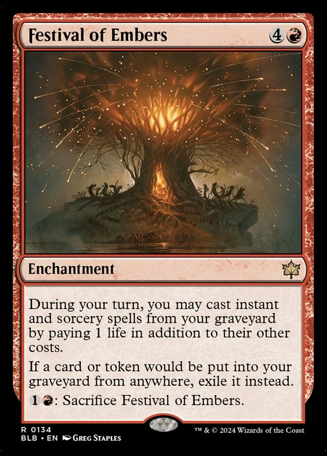 2024 Bloomburrow Festival of Embers #134 rare card image