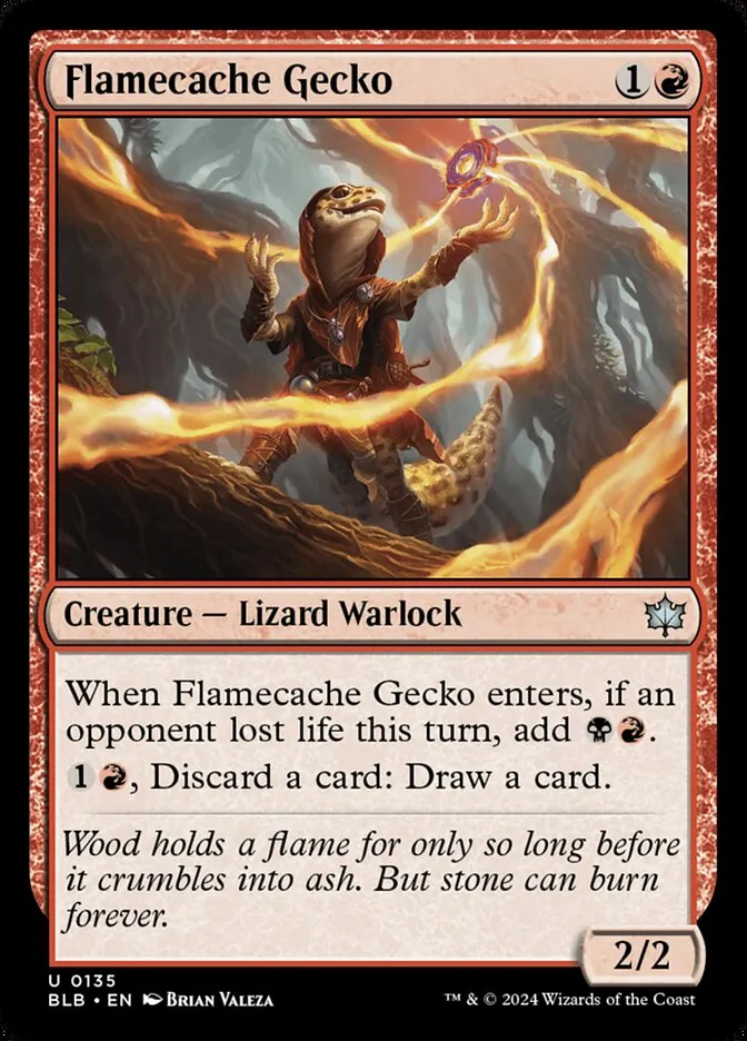 2024 Bloomburrow Flamecache Gecko uncommon #135 uncommon card image