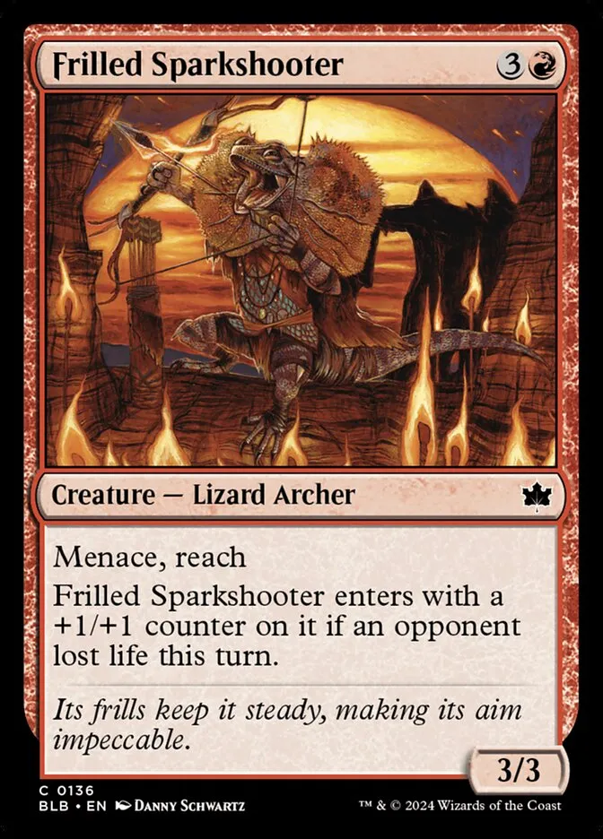 2024 Bloomburrow Frilled Sparkshooter #136 common card image