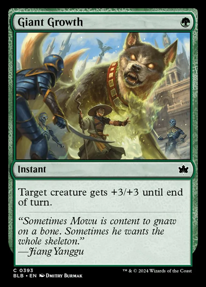 2024 Bloomburrow Giant Growth #393 common card image