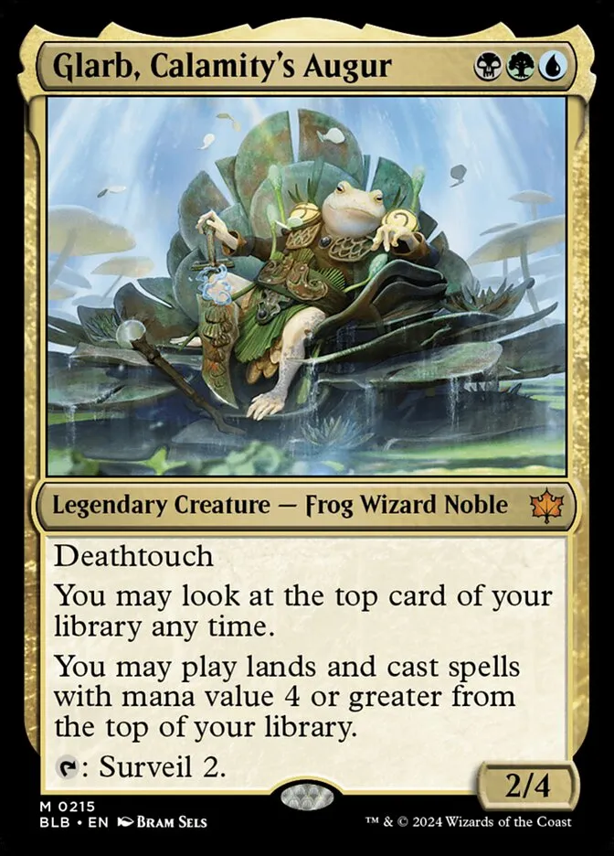 2024 Bloomburrow Glarb, Calamity's Augur [Prerelease] mythic #215 mythic card image