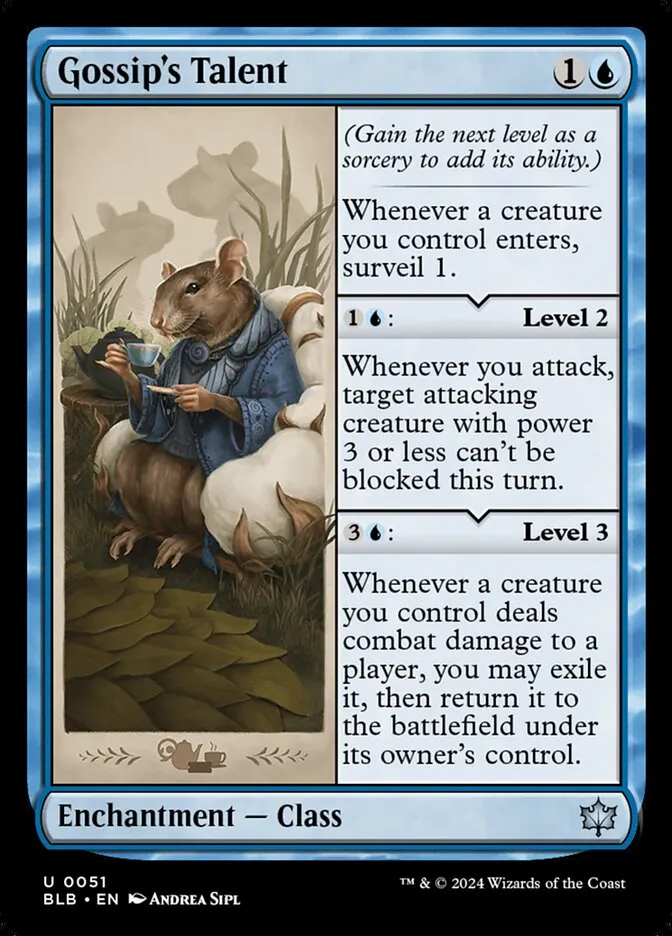 2024 Bloomburrow Gossip's Talent [Foil] uncommon #51 uncommon card image