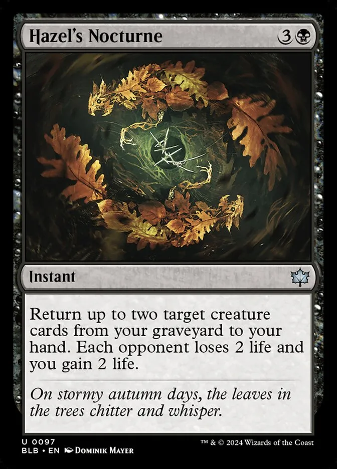 2024 Bloomburrow Hazel's Nocturne #97 uncommon card image