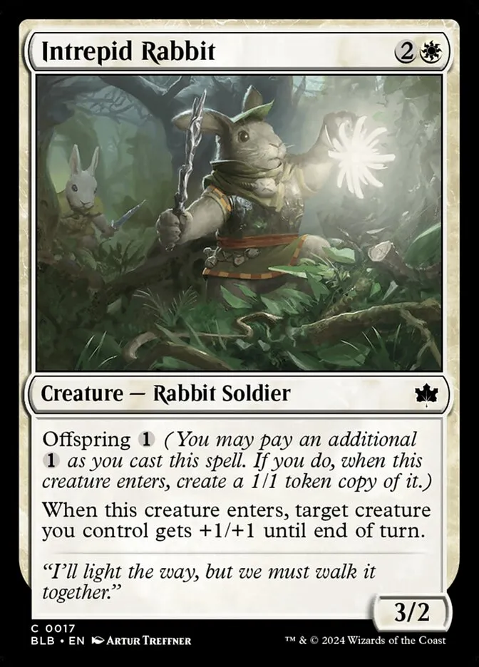 2024 Bloomburrow Intrepid Rabbit [Foil] common #17 common card image