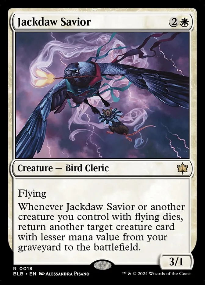 2024 Bloomburrow Jackdaw Savior [Foil] rare #18 rare card image