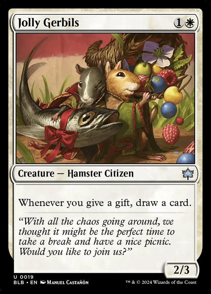 2024 Bloomburrow Jolly Gerbils [Foil] uncommon #19 uncommon card image