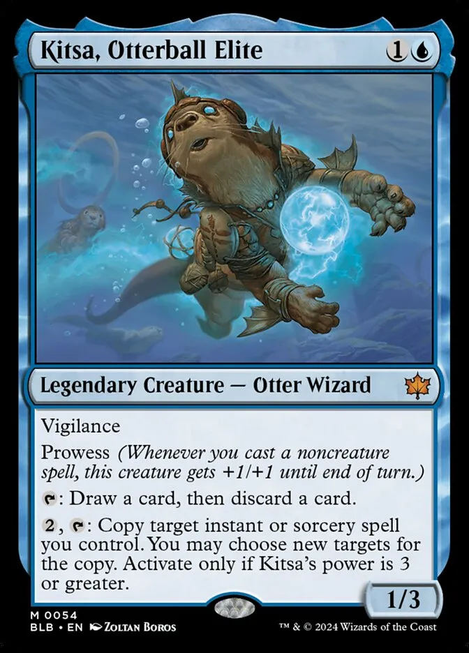 2024 Bloomburrow Kitsa, Otterball Elite [Foil] mythic #54 mythic card image