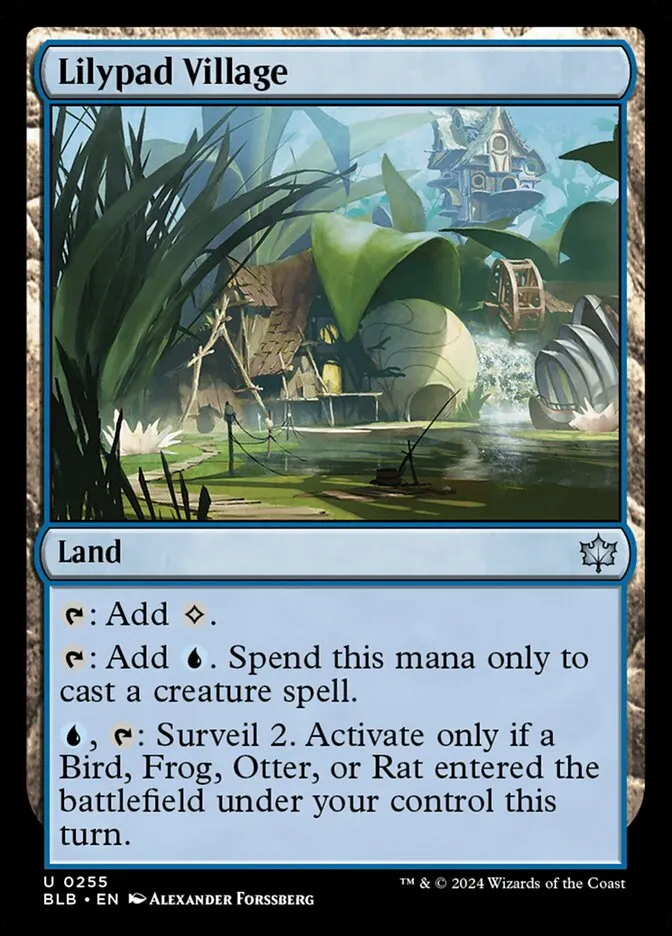2024 Bloomburrow Lilypad Village #255 uncommon card image