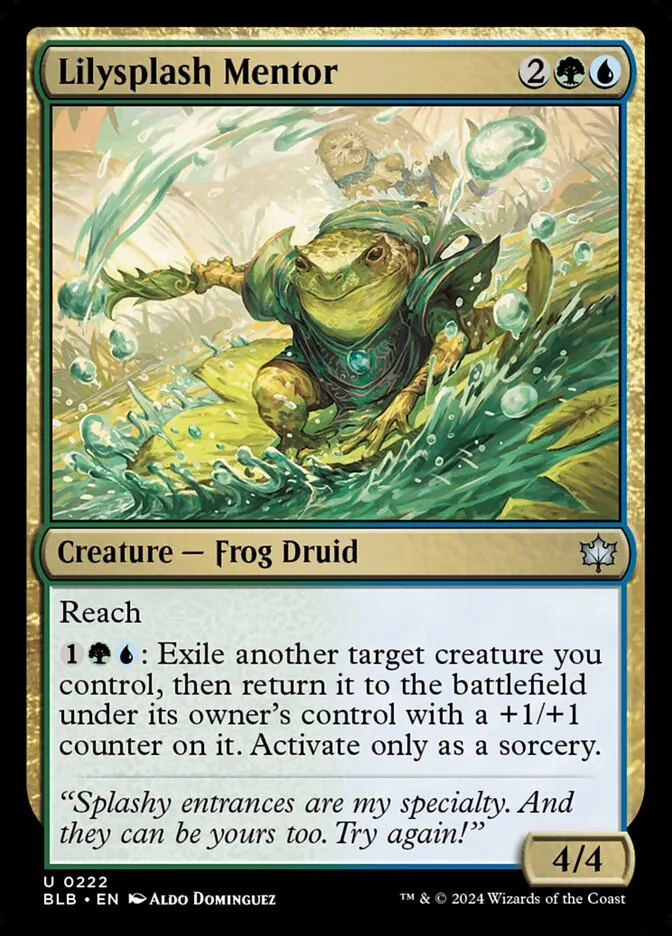 2024 Bloomburrow Lilysplash Mentor #222 uncommon card image