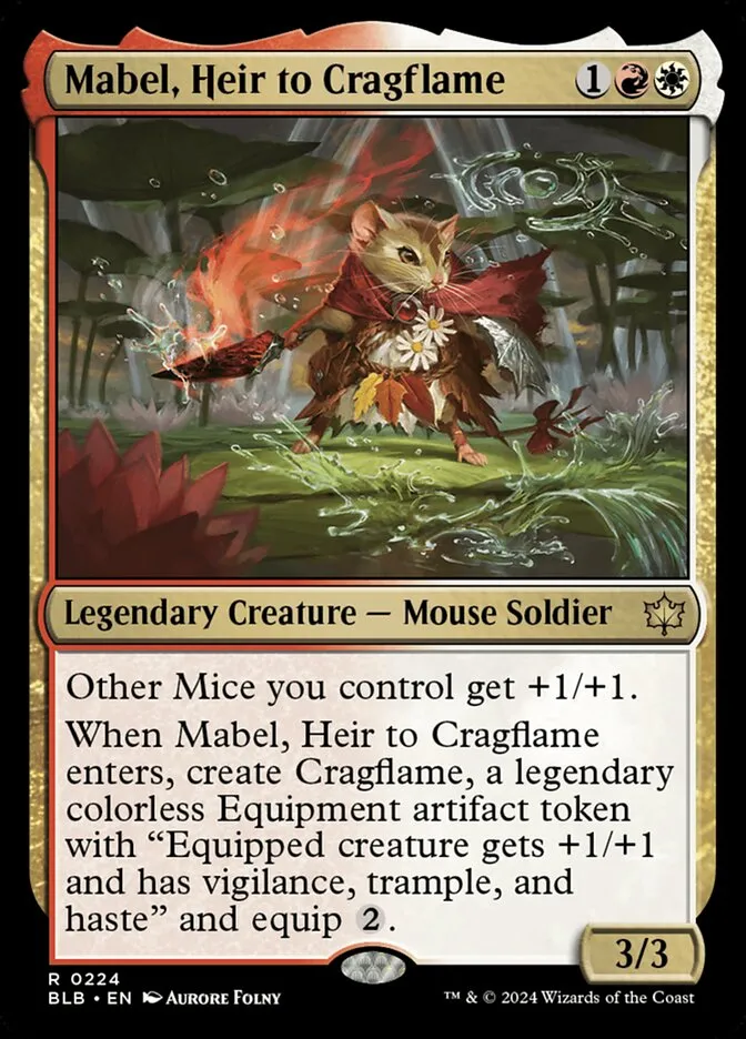 2024 Bloomburrow Mabel, Heir to Cragflame #224 rare card image