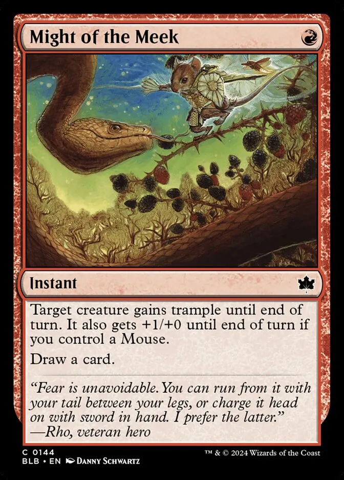 2024 Bloomburrow Might of the Meek #144 common card image