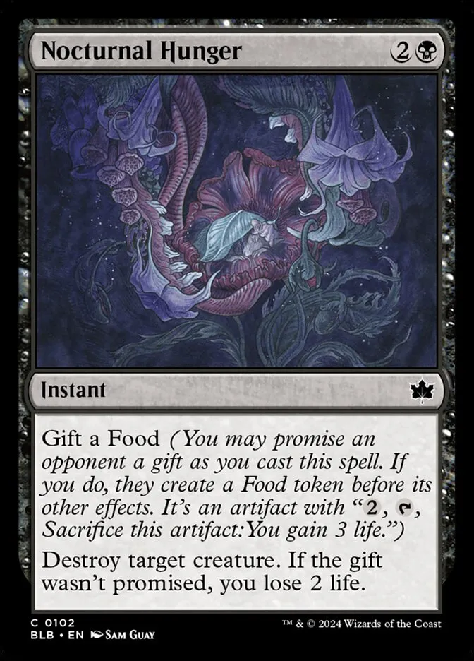 2024 Bloomburrow Nocturnal Hunger #102 common card image